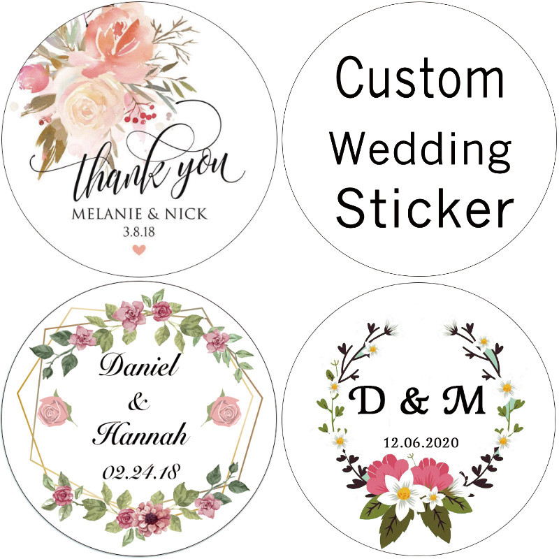

100, 3-7 cm, transparent / kraft paper / white sticker, wedding custom, sticker, custom gift sticker, name sticker, LOGO sticker