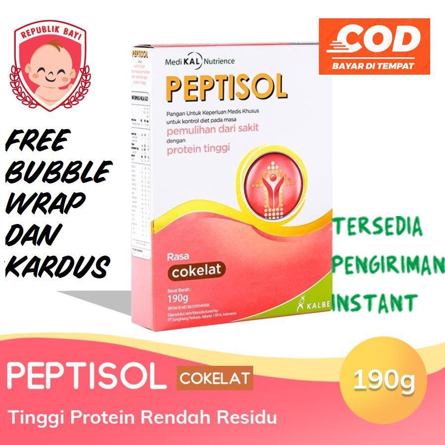 

Peptisol Coklat 190 gram Nutrisi Tinggi Protein TERBARU MURAH FREE PACKING DUS BUBBLE