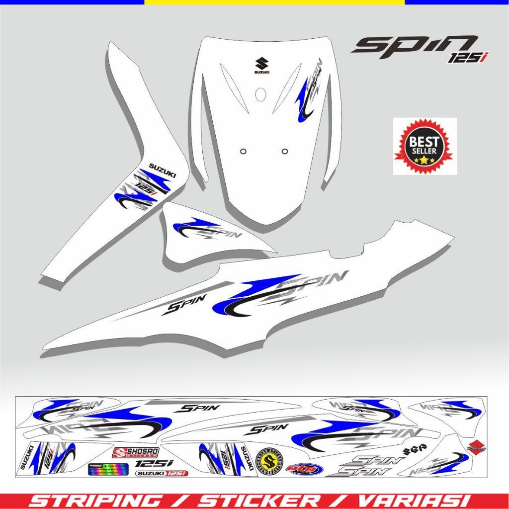 STIKER TERBARU VARIASI MOTOR SPIN / STIKER SPIN / STRIPING SPIN 125