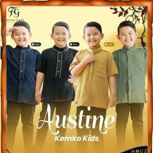 (Fg)MOUZA Terbaru/ Koko Anak Laki-laki Kemko Austine Kids Branded by Original Mouza /Koko Anak Polos