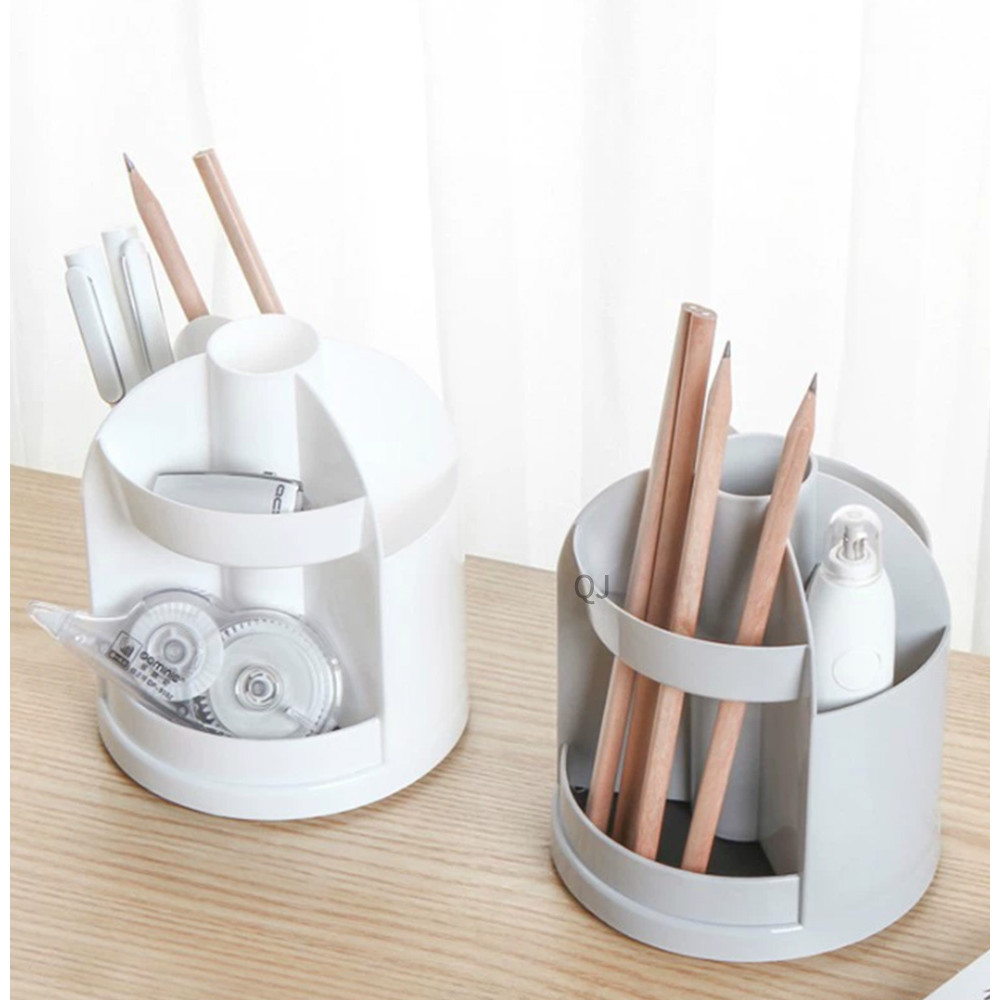 

Creative rotary pen holder desktop multi grid pen holder multifunctional storage box office supplies student stationery storage