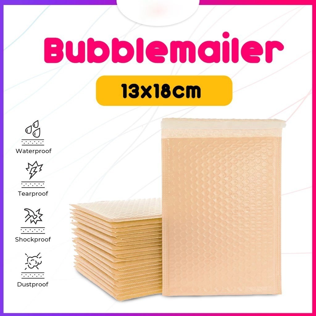 

Amplop Bubble Mailer Wrap 13x18 cm Cream Soft Pink Premium Quality