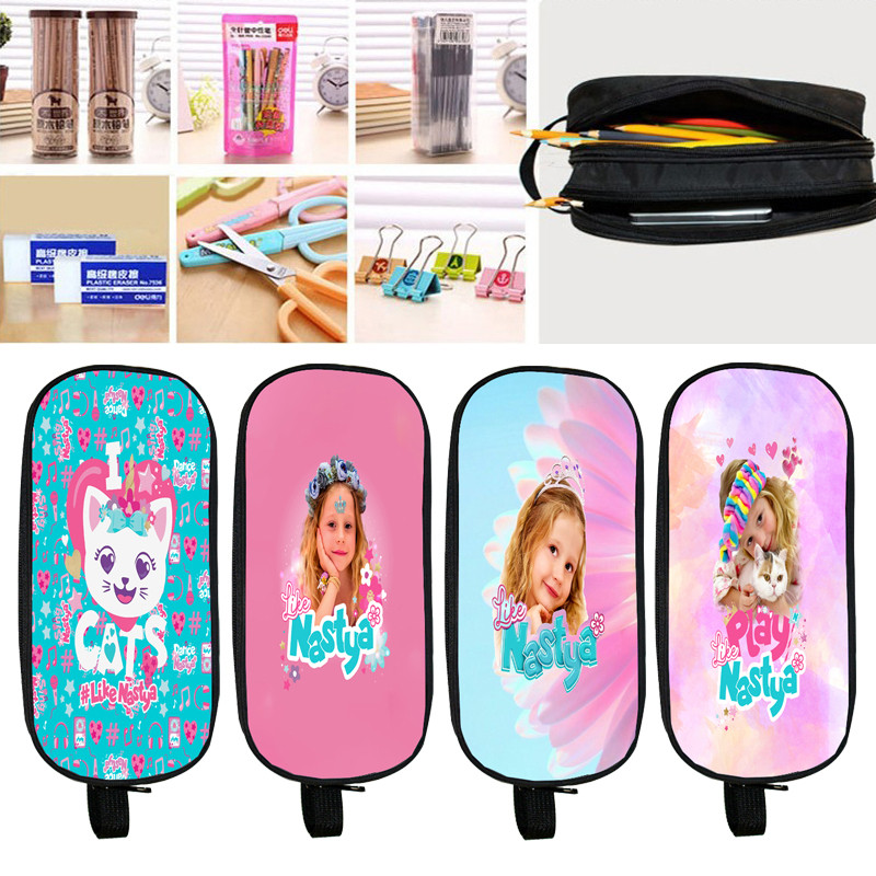 

Like Nastya Pencil Case Bag Boys Kids Pen Case Supplies Stationery Kawaii School Pencil Girls Cosmetic Bag