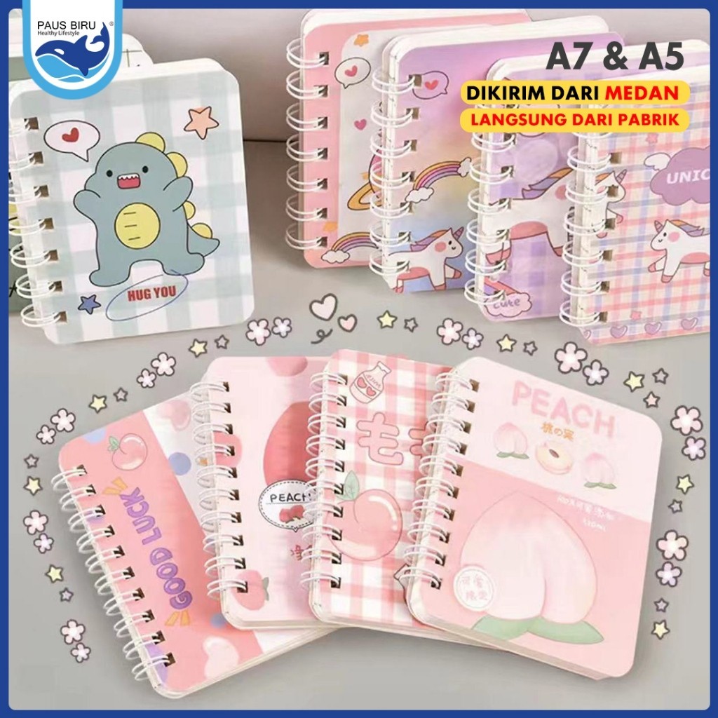 

AIMILO [PAUS MD] A5 dan A7 Lucu Buku Notebook Mini Alat Tulis Sekolah Anak Kartun Stationery