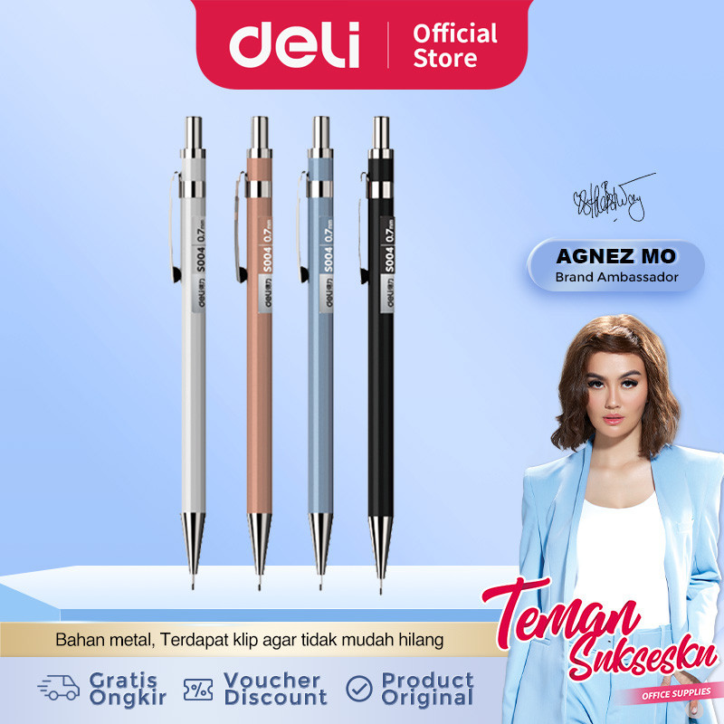 

Deli Metal Mechanical Pencil / Pensil Mekanik Besi 0.5mm Nyaman Digenggam S003