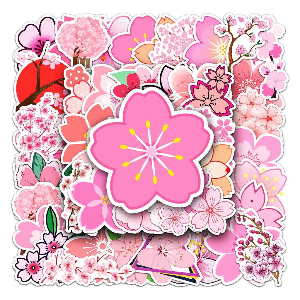 

10/30/50PCS Cartoon Sakura Plant Sticker Graffiti Luggage Laptop Helmet Car Computer Pattern Scrapbook Toys Decoration Wholesale