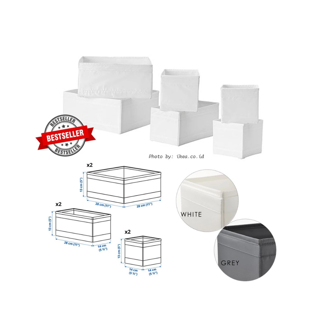 Organizer / Tempat Penyimpanan / Kotak Putih IKEA - SKUBB