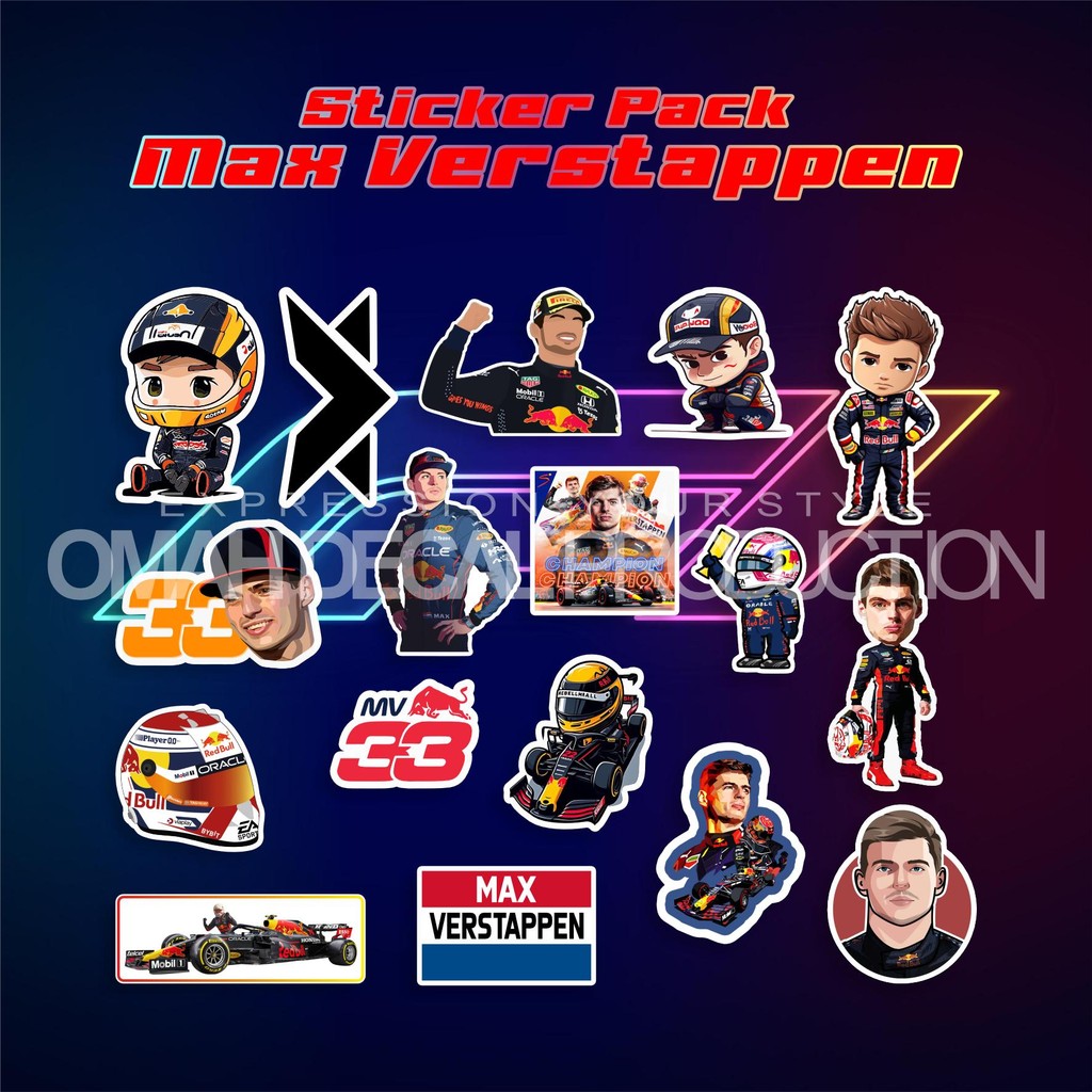 

STICKER AESTHETIC MAX VERSTAPPEN RANDOM STIKER ANTI AIR UNTUK LAPTOP CASE HP HELM STICKER CASE