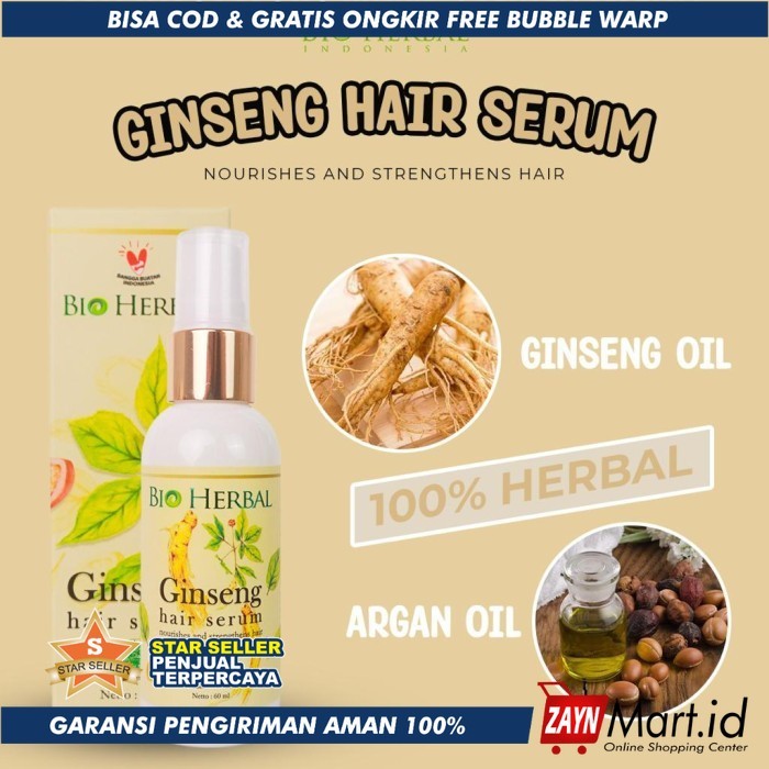 BIO HERBAL HAIR SERUM GINSENG SERUM RAMBUT ANTI RONTOK / HAIR SERUM R