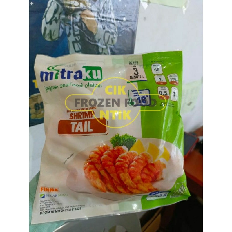 

Mitraku shrimp tail ekor udang 500gr Frozen food cik ntik Jambi cemilan jajanan seblak korea jepang