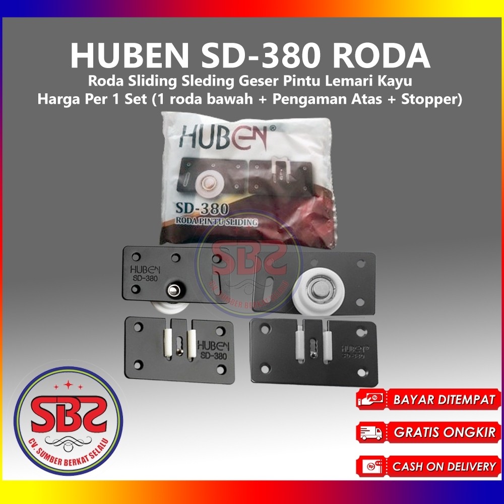 HUBEN SD-380 Roda Sliding Sleding Geser Pintu Lemari Kayu SD380 Huben SD-380