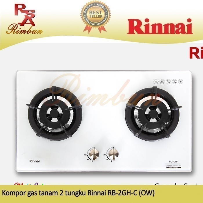 Kompor Gas Tanam 2 Tungku Rinnai RB-2GH-C (OW) 2 Tungku