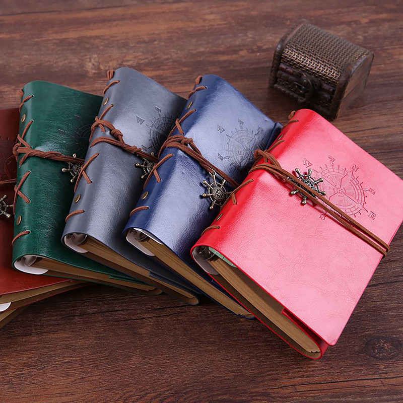 

Retro Notebooks & Journals Agenda Binder Sketch Book Leather Soft Cover Replaceable Kraft Paper Inner Korean Stationery