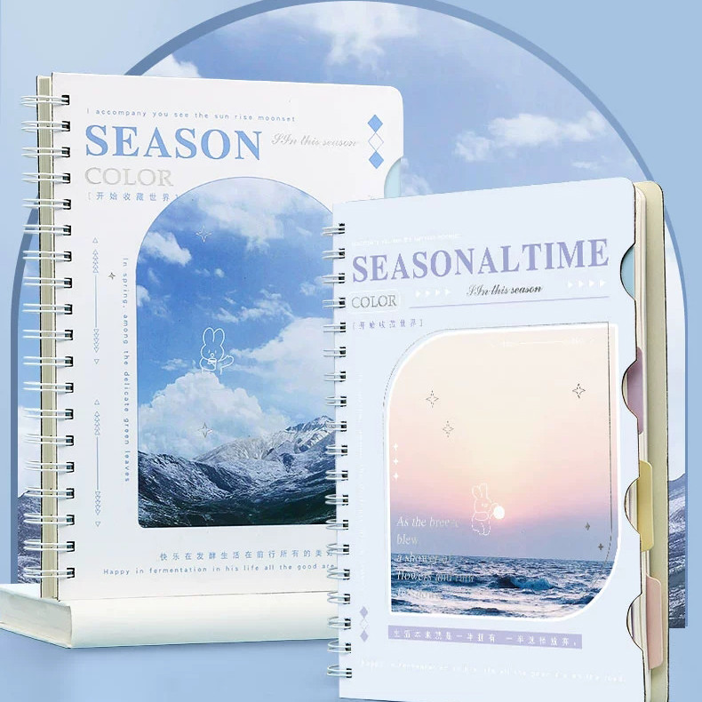 

NOTEBOOK RING / BUKU CATATAN RING UKURAN A6 MOTIF BUTTERFLY AND SCENERY AESTHETIC DENGAN PEMBATAS HALAMAN
