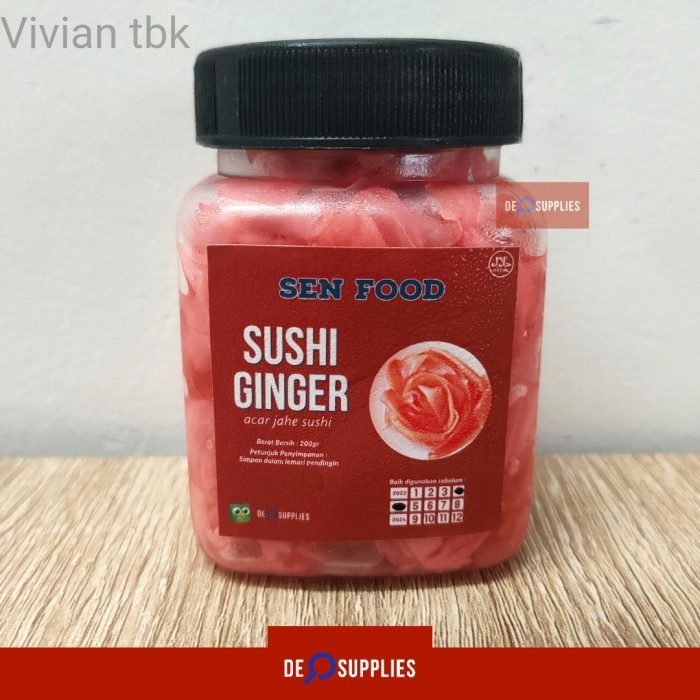 

vv Sushi Ginger Pink 200gr SenFood - Acar Jahe Sushi Gari Red Pickled