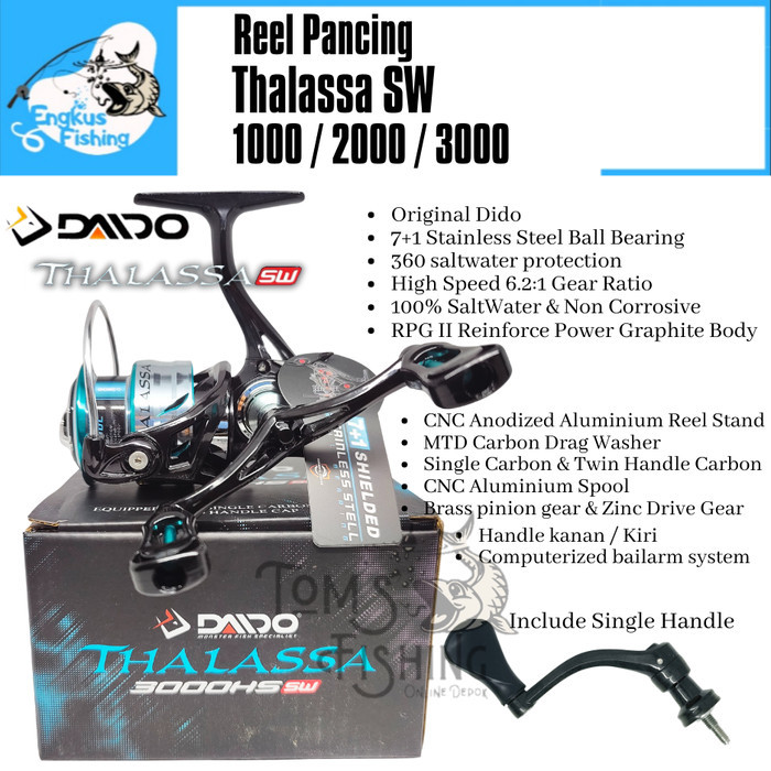 Reel Pancing Daido Thalassa SW 1000 - 3000 HS 6.2:1 (7+1 Bearing)Murah - 1000