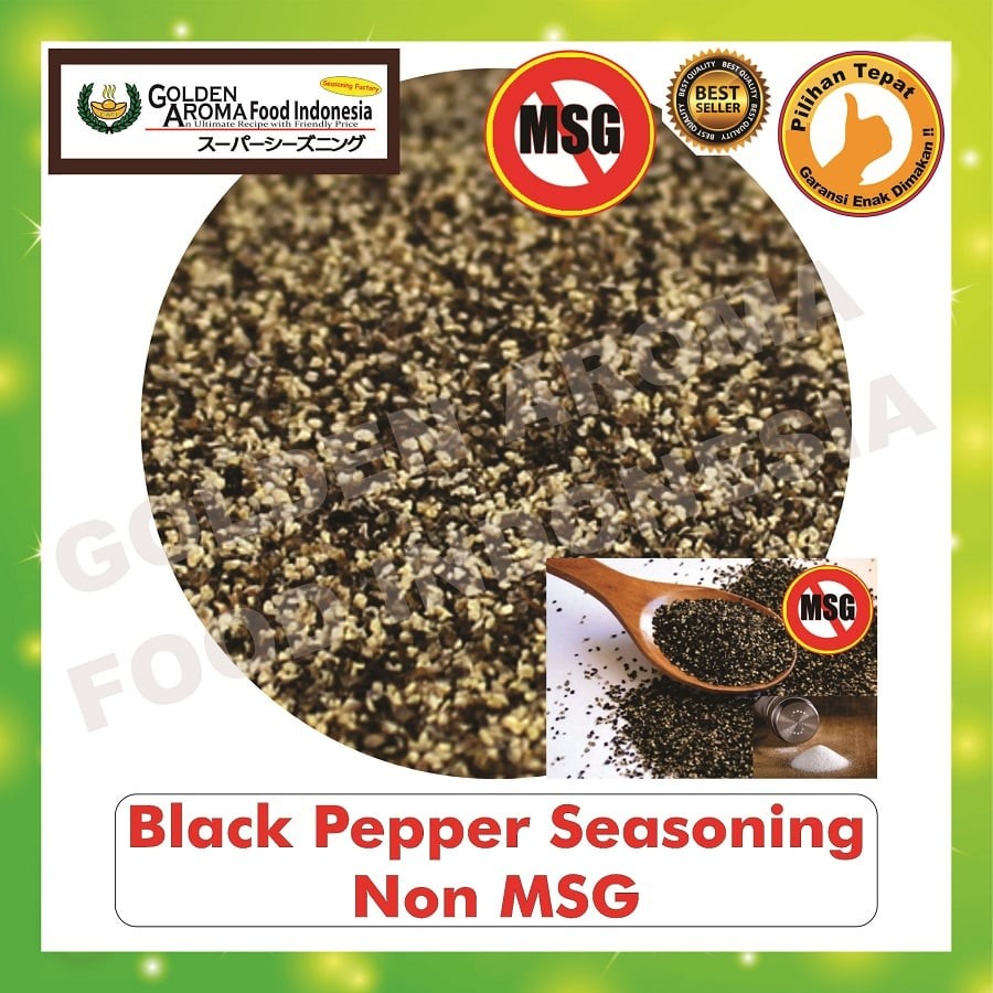 

Bubuk Tabur Rasa BlackPepper Non MSG 70gr Bumbu Lada Hitam Serbaguna Murah Halal Seasoning Powder