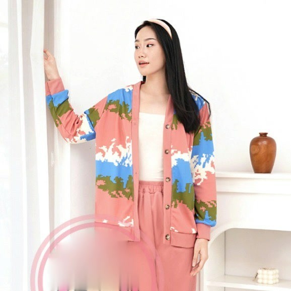 Neyda - CARDIGAN OUTER WANITA LENGAN PANJANG MOTIF ABSTRAK / Atasan Sella Top /  ATASAN WANITA TERBA