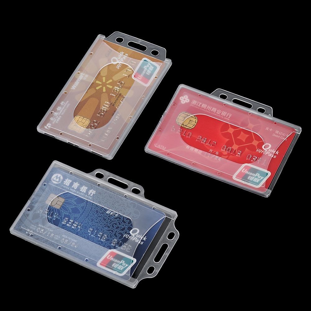 

1PC Acrylic Plastic ID Card Case Portable Office School Protector Cover Badge Business Name Card Pouch Sleeve Work Card Holders