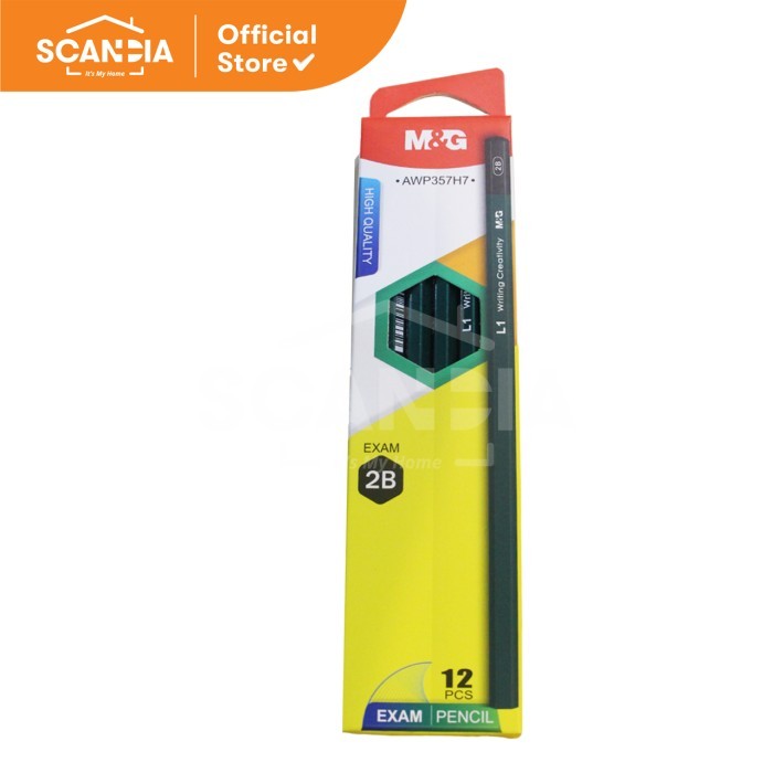 

SCANDIA Pensil 2B Hex Shape Wood Pencil Green Color (AWP357H7)