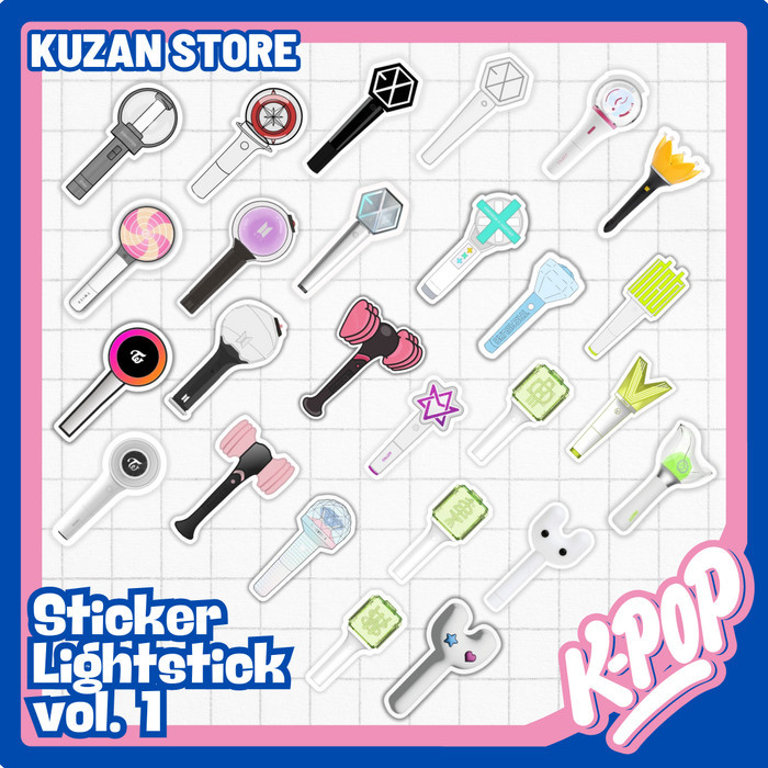Freebies Sticker Lightstick KPOP Vol. 1 / Stiker Light Stick KPOP (ENHYPEN, STRAY KIDS, TWICE, EXO, 