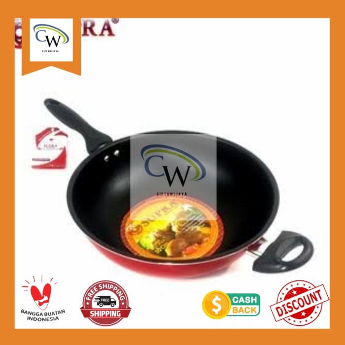 Wajan Supra 30 Cm/ Wajan Teflon 30 cm Supra/ Stir Wok Supra 30 cm
