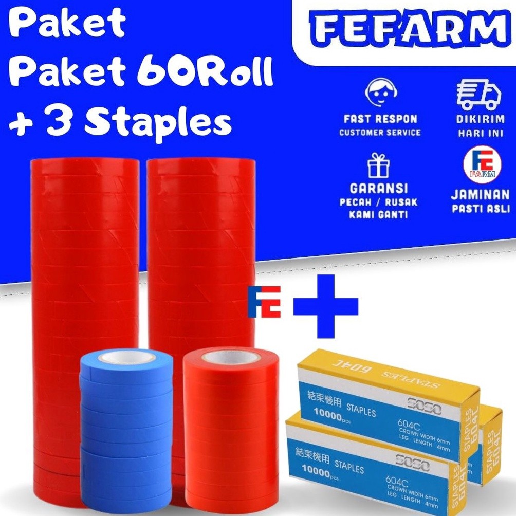 

STOCK TERUPDATE Pita Tapetool Paket 6 Roll 1 Kotak Staples FEFARM