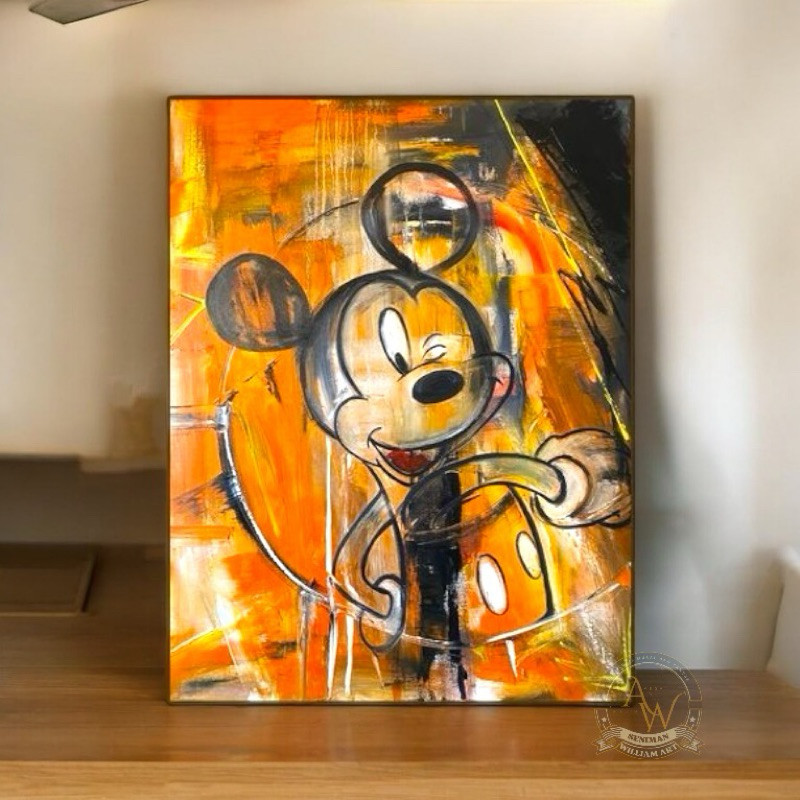 

lukisan abstrak ~ abstract modern art mickey mous painting