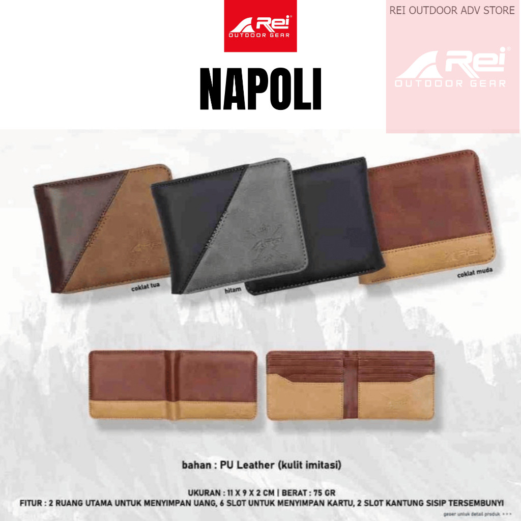 Rei Dompet / Wallet Pendek Pria Napoli Arei Outdoorgear /Arei Dompet Original