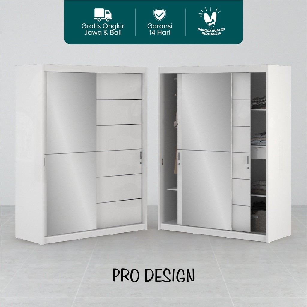 PUNCAK SHOPE Pro Design Vegas Lemari Pakaian Sliding Ukuran 150