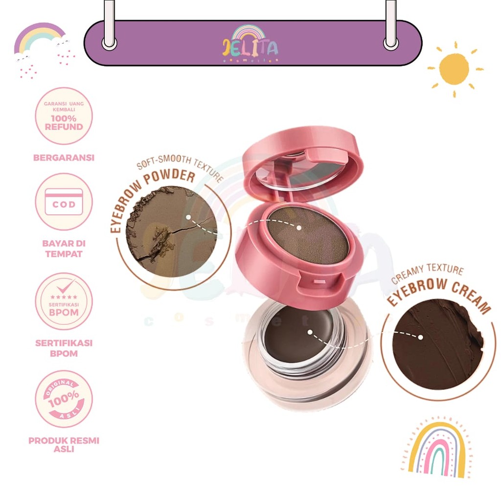 𝓳𝓮𝓵𝓲𝓽𝓪 - Pinkflash Eyebrow 2in1 Pinkflash Eyebrow Powder Pinkflash Eyebrow Gel Pinkflash Eyebrow Pom