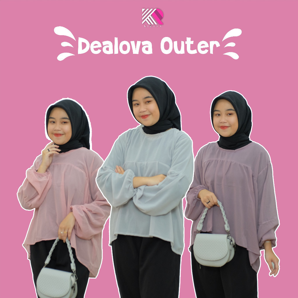 [SALE][HOT]  Dealova Blouse Outer Atasan Wanita Ceruty Babydoll Premium
