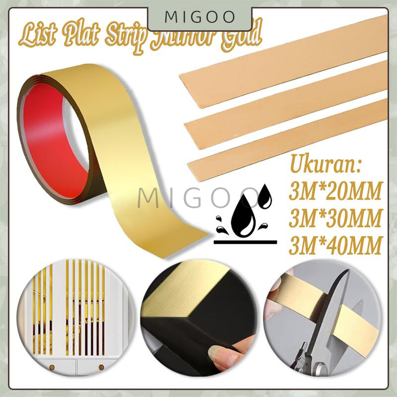 Plat Strip Mirror Gold / List Plat Strip Mirror Gold Stainless