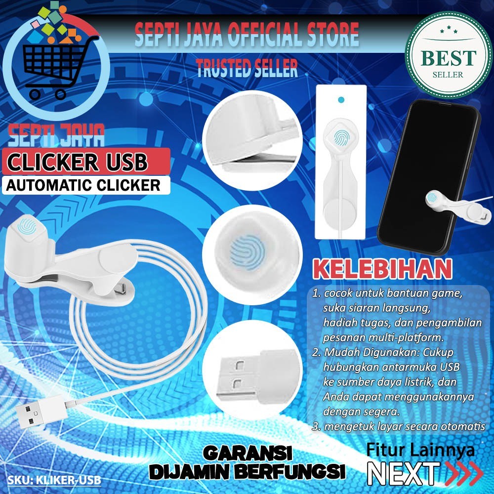 Kliker USB Smart Clicker Alat Tap Tap Layar Klik Otomatis Screen Layar Smartphone HP Handphone Autom
