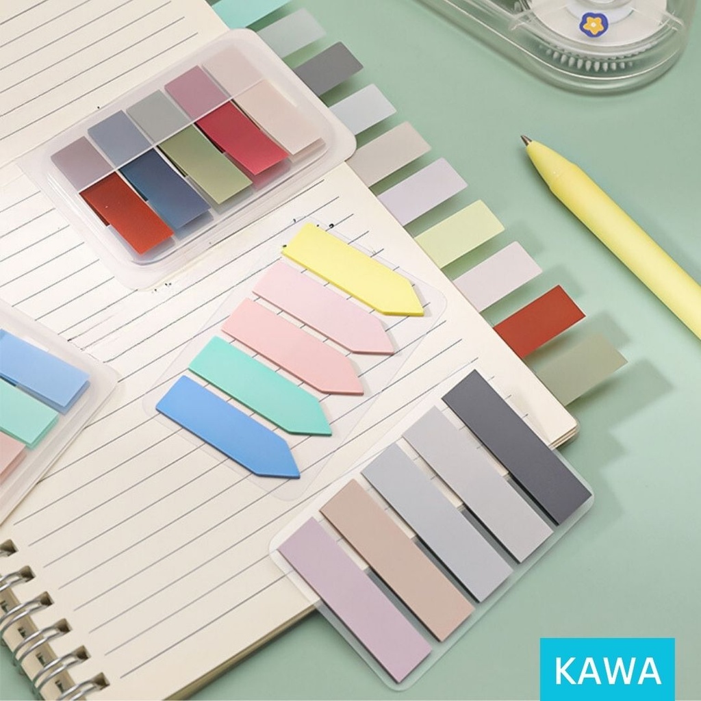 

KAWA Index Mark Set Isi 100 Lembar Sticky Notes Penanda Halaman Buku Transparant Stick Note Catatan Tempel Lucu Aesthetic Estetik