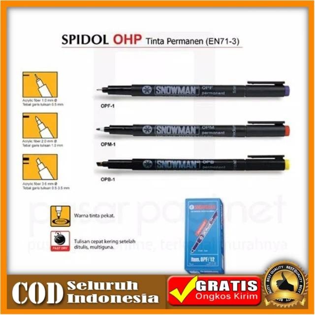 

Spidol permanen snowman / spidol OHP OPM OPF