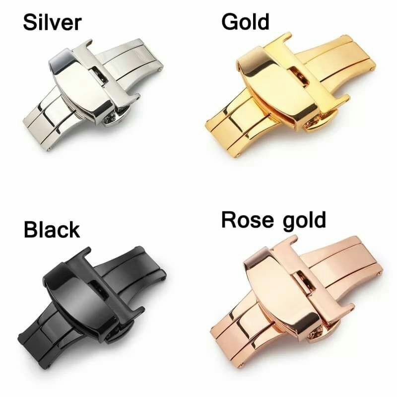 BUCKLE PENGAIT KUNCI TALI JAM TANGAN PUSH BUTTON BUTTERFLY 18MM 20MM 22MM