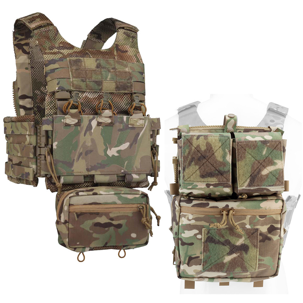 OTB LV119 Tactical Plate Carrier Lightweight Quick Release Militar Airsoft Vest 5.56 Triple Mag Pouc