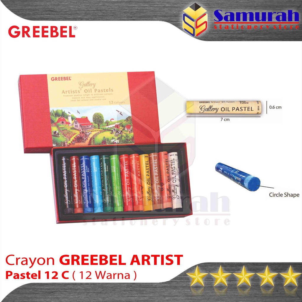 

Crayon Greebel Artist 12 Warna / Krayon Gambar Profesional Mewarnai / Oil Pastel Art Premium 12 Colors
