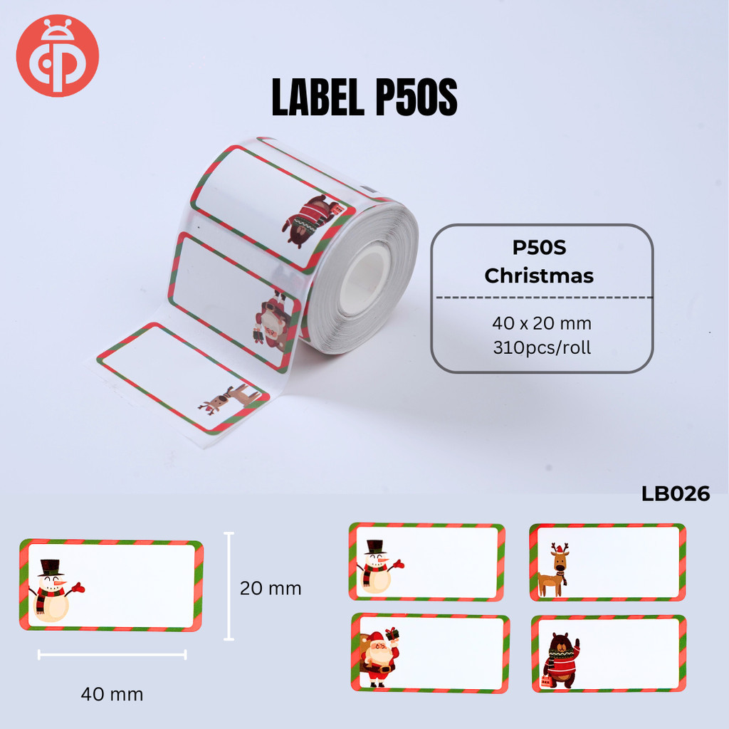 

Happy Klikers Kertas Sticker Label Thermal Cute Animal Fruit Printer Label Bluetooth 40x20 50x30