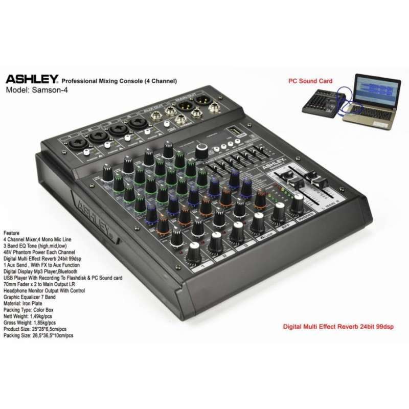 MIXER ASHLEY SAMSON4 MIXER AUDIO ASHLEY SAMSON 4 4CHANNEL