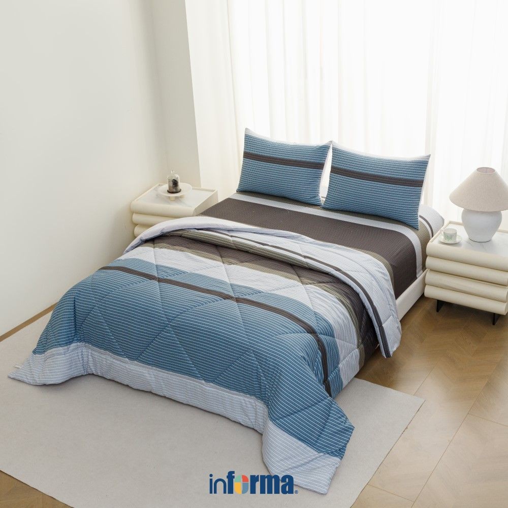 Informa Set Seprai Microfiber Print Usher Union Uptown Urban Upwood King Queen Single 180X200 160X20