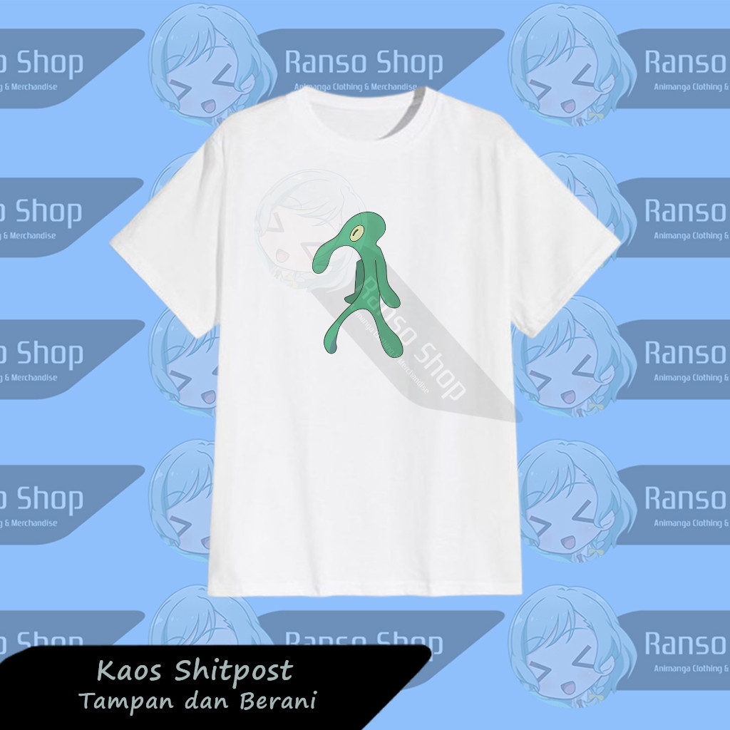 Kaos Tampan dan Berani Squidward / Baju Squidward Tampan dan Berani Spongebob Shitpost / T-shirt Bol