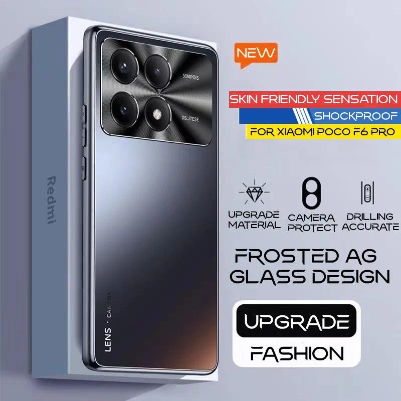 Untuk Redmi Poco F6 F5 Pro Phone Case Ultra-Tipis Matte metal Sandstone Anti-slip Anti-Fingerprint D