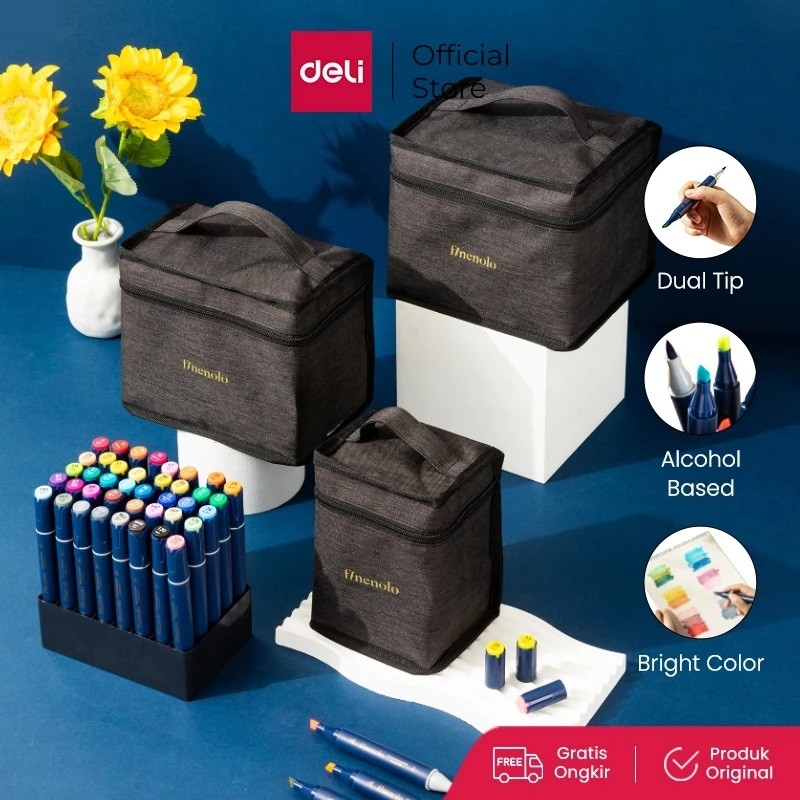 

Sketch Marker / Spidol Sketsa Dual Tip Deli Finenolo 30 40 60 Warna - EC184