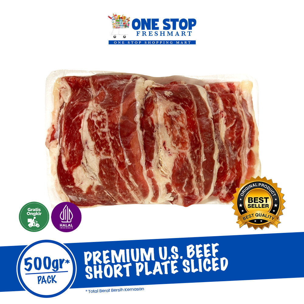 

PREMIUM U.S. BEEF SHORT PLATE SLICED 500GR / DAGING YOSHINOYA 500GR