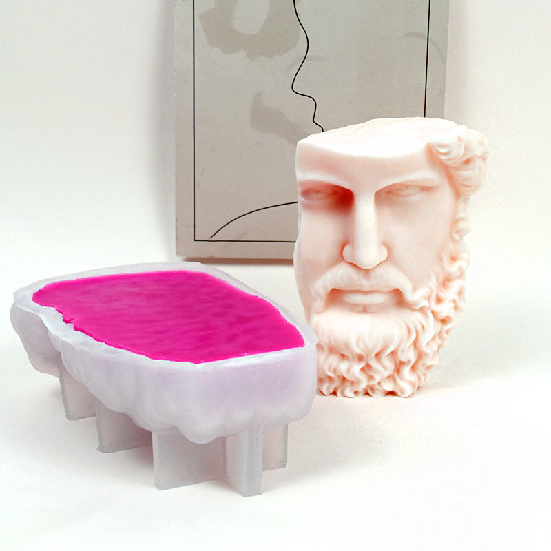 

Michelangelo Statue Silicone Candle Mold 3d Abstract Art Half Face Beard Figure Plaster Crafts Resin Casting Tool Soap Making