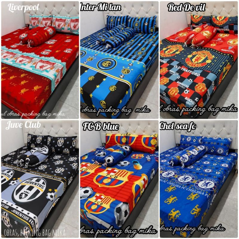 Promo  Sprei Homemade Motif Club Bola Aesthetic Gratis Sarban Sargul
