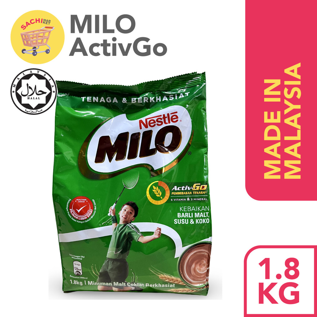

NESTLE MILO ActivGo Malaysia Susu Bubuk Coklat Original Malaysia bukan MILO Singapore (1.8kg)