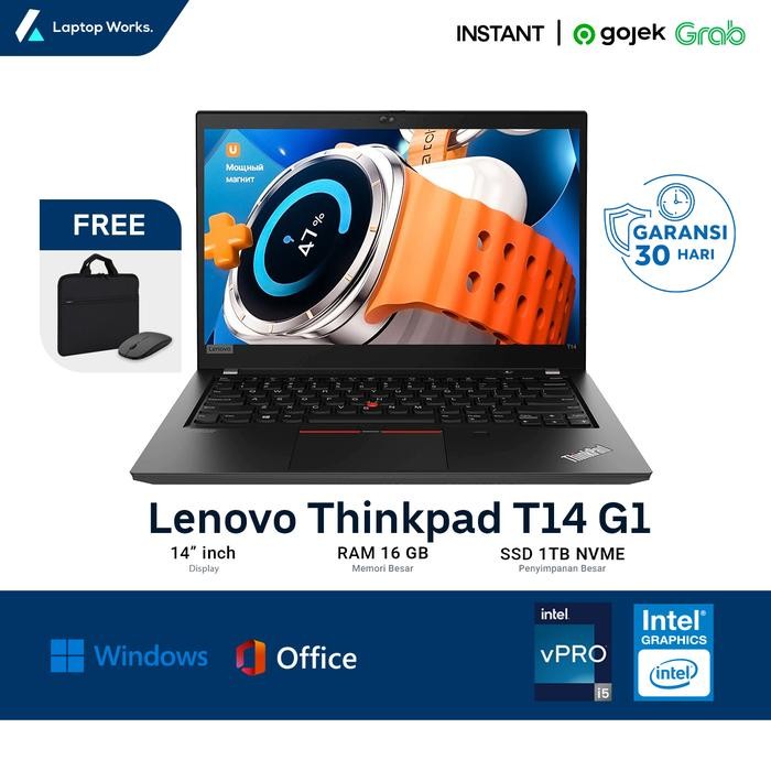 Laptop Lenovo Thinkpad T14 G1 Core I5 Gen 10 Ram 16GB Ssd 1TB NVME Bonus Mouse Wireless & Tas